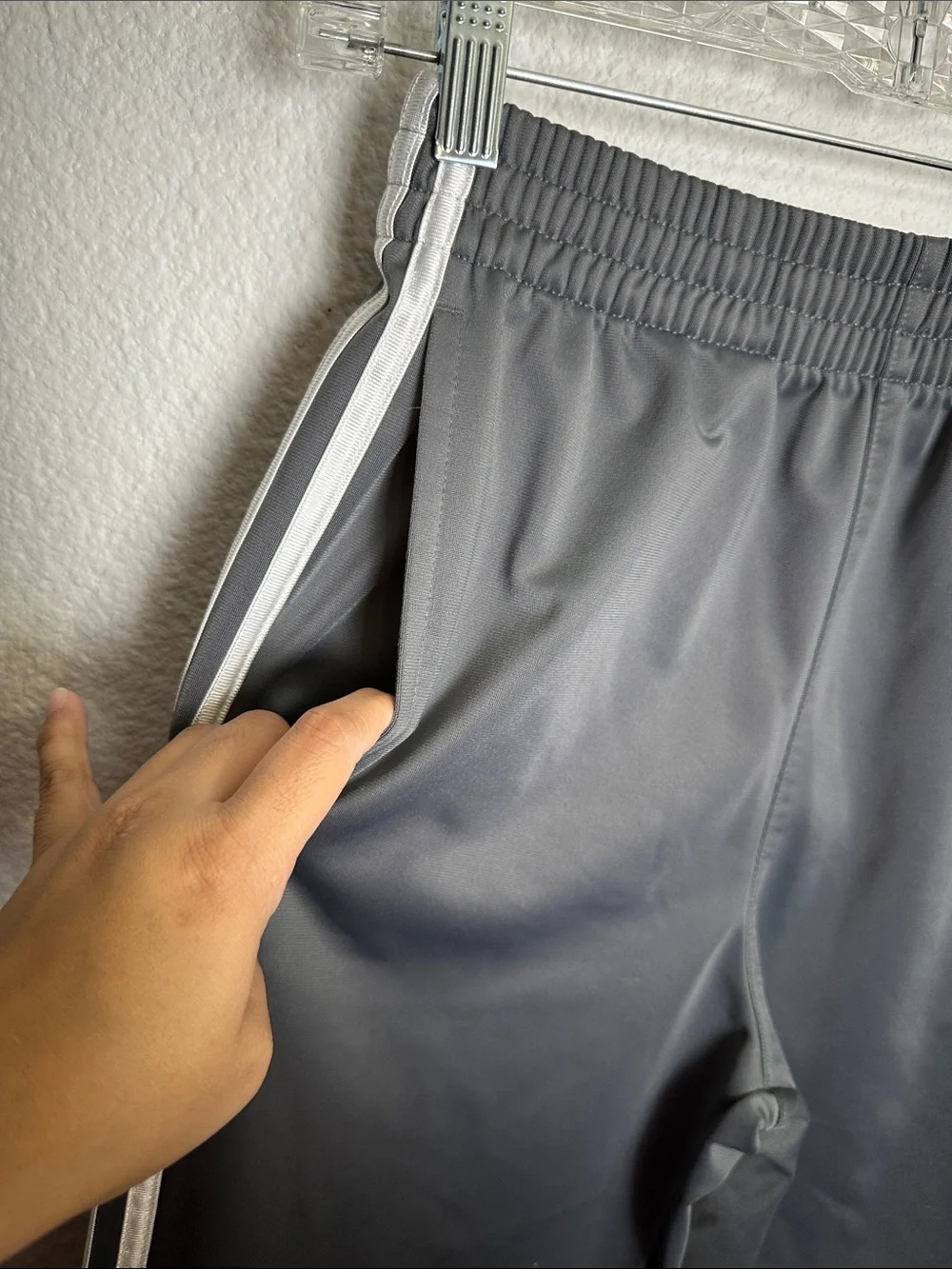 Adidas Gray Track Pants Pull On Youth Kids Size Large 14/16